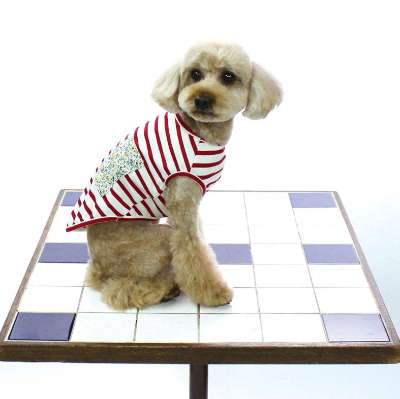 [SAD20390‐52]異素材使いボーダーTシャツ 20%off