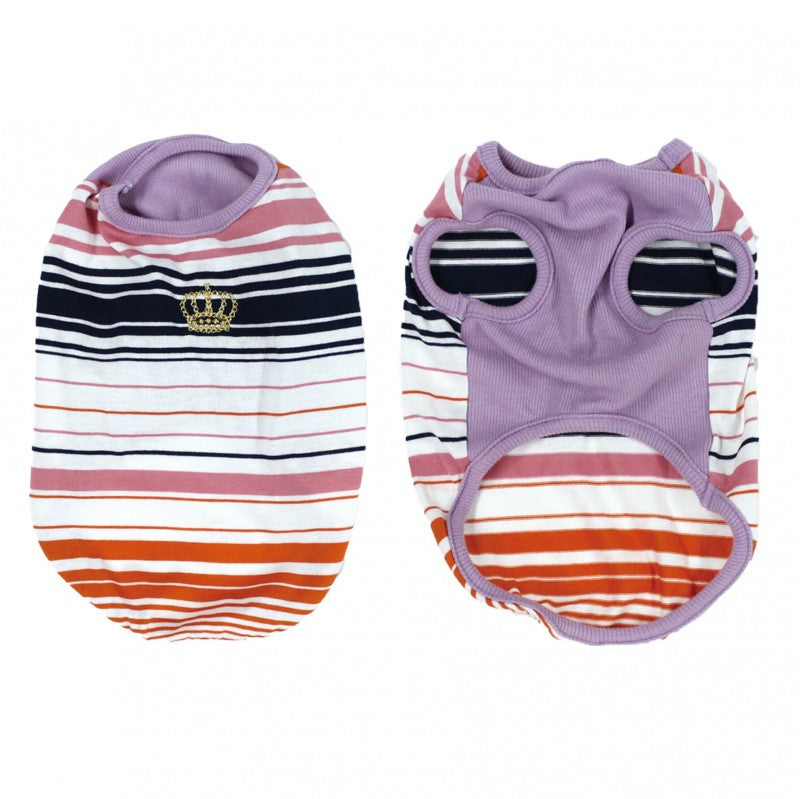 [SAD20390-73]COOLパネルボーダー王冠ゴールド刺繍Tシャツ 20%off