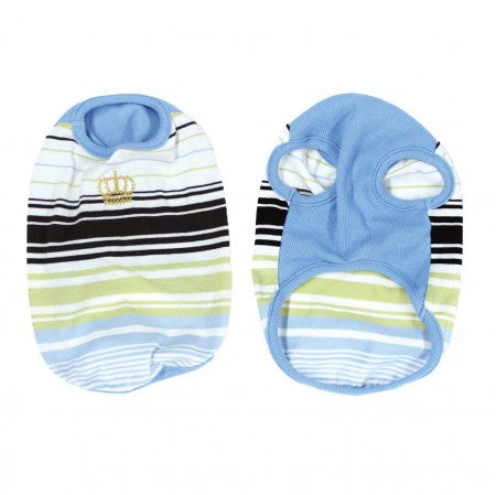 [SAD20390-73]COOLパネルボーダー王冠ゴールド刺繍Tシャツ 20%off