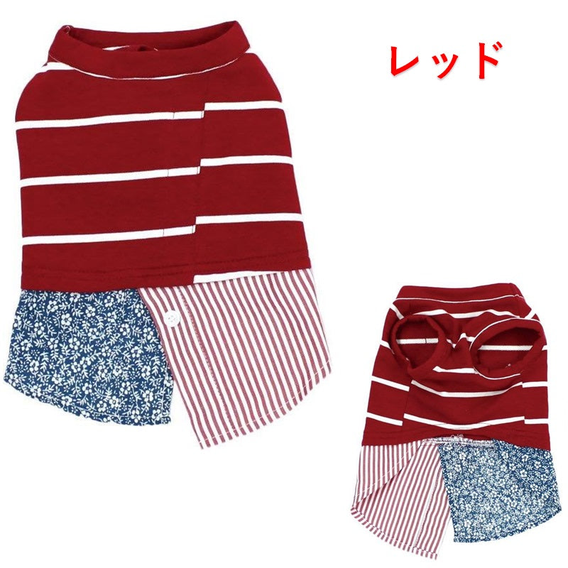 [SAD20390-38]ボーダー切り替えTシャツ