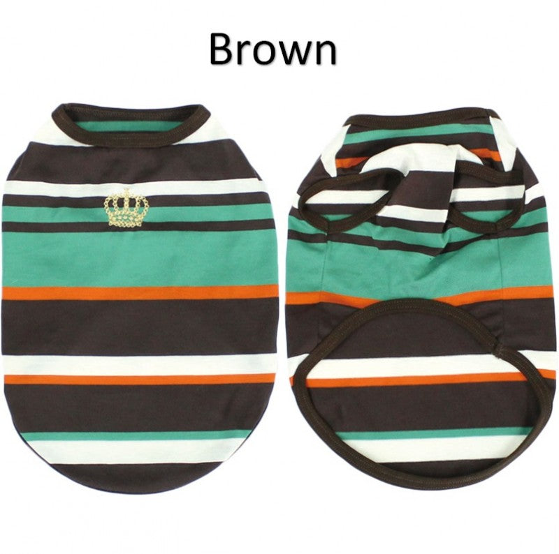 [SAD20390-47]マルチカラーパネルボーダー王冠刺繍Tシャツ 20%off