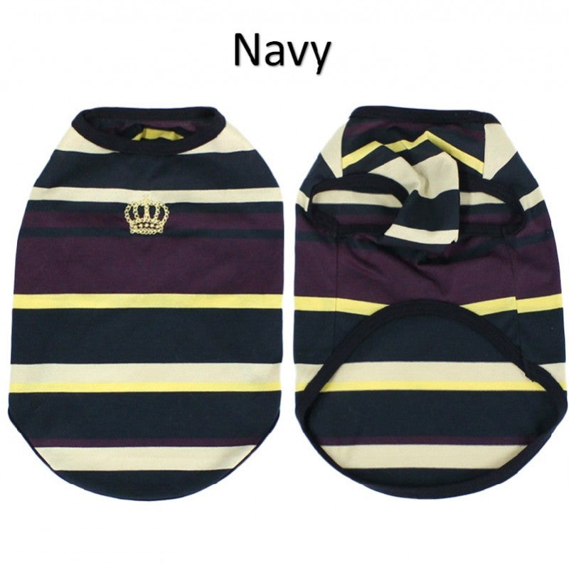 [SAD20390-47]マルチカラーパネルボーダー王冠刺繍Tシャツ 20%off