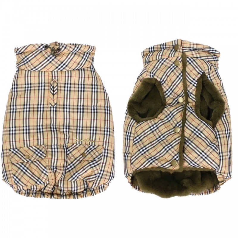 [SAD20490-56]チェック柄中綿キルトハイネック 20%off