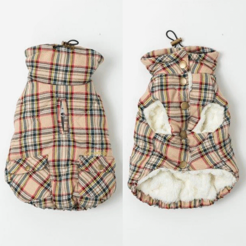 [SAD20540-4]チェック柄中綿キルトハイネック 20%off