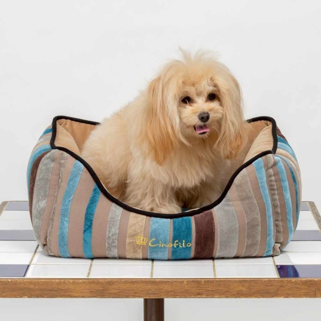 チノ SAD30550-89]ベルベットストライプスクエアベッド – Cinofilo