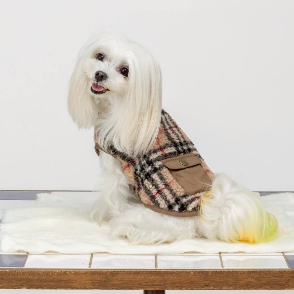 [SAD20390-99]チェックボアポケット付きTシャツ 20%off