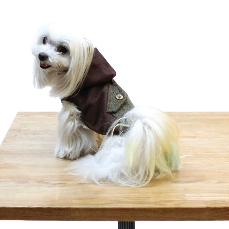 [SAD20390-85]ストレッチフェイクスエード異素材使いパーカー 20%off