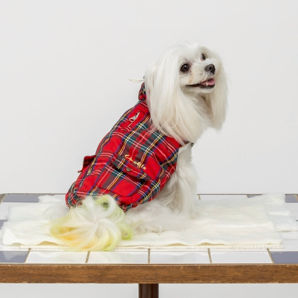 [SAD20580-2]英国調チェック柄中綿キルトハイネック 20%off