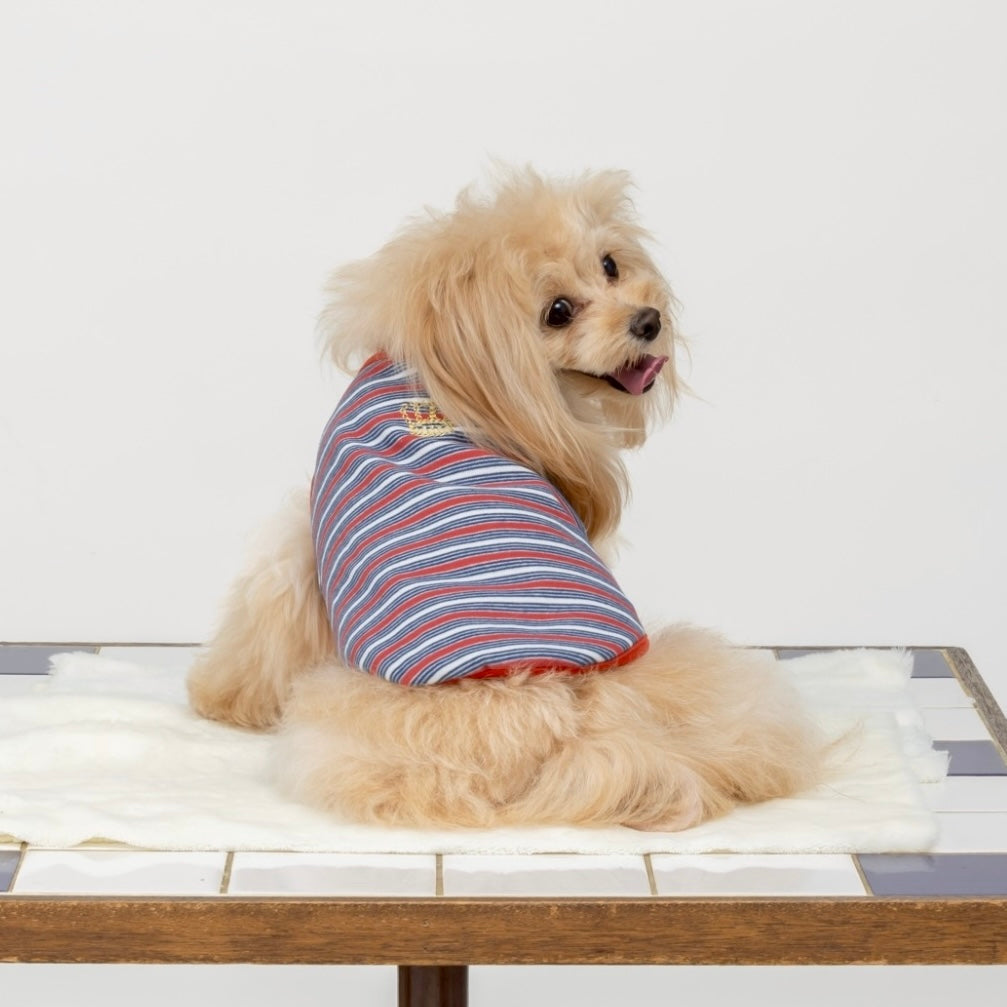 [SAD20390-98]あったかボーダー王冠刺繍Tシャツ 20%off