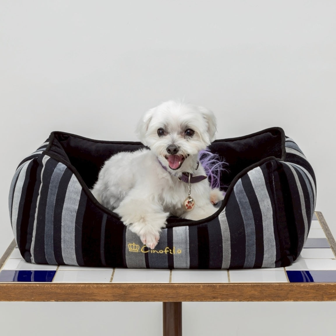 [SAD30550-89]ベルベットストライプスクエアベッド 20%off