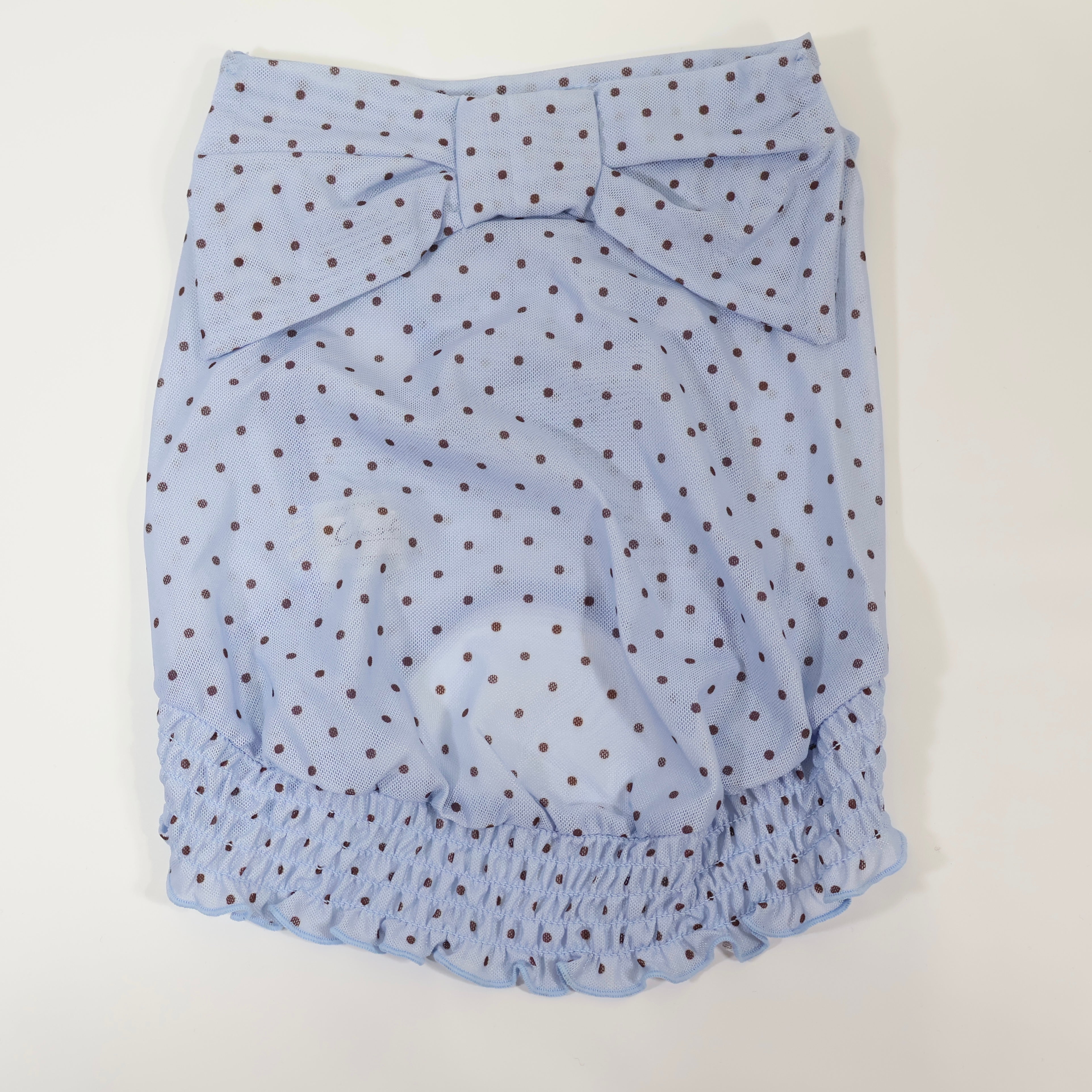 [SAD20390-2]メッシュ水玉プリントリボンTシャツ