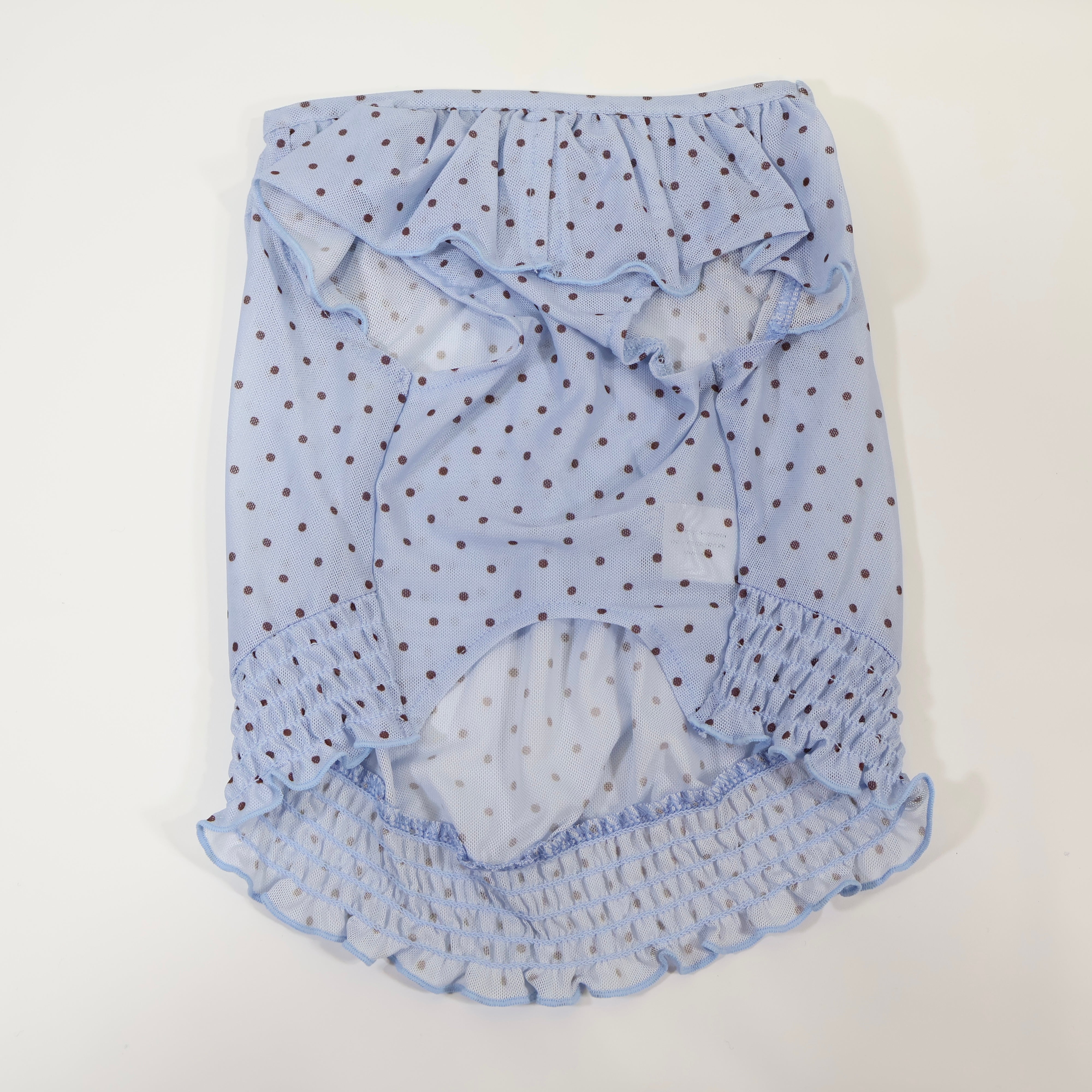 [SAD20390-2]メッシュ水玉プリントリボンTシャツ