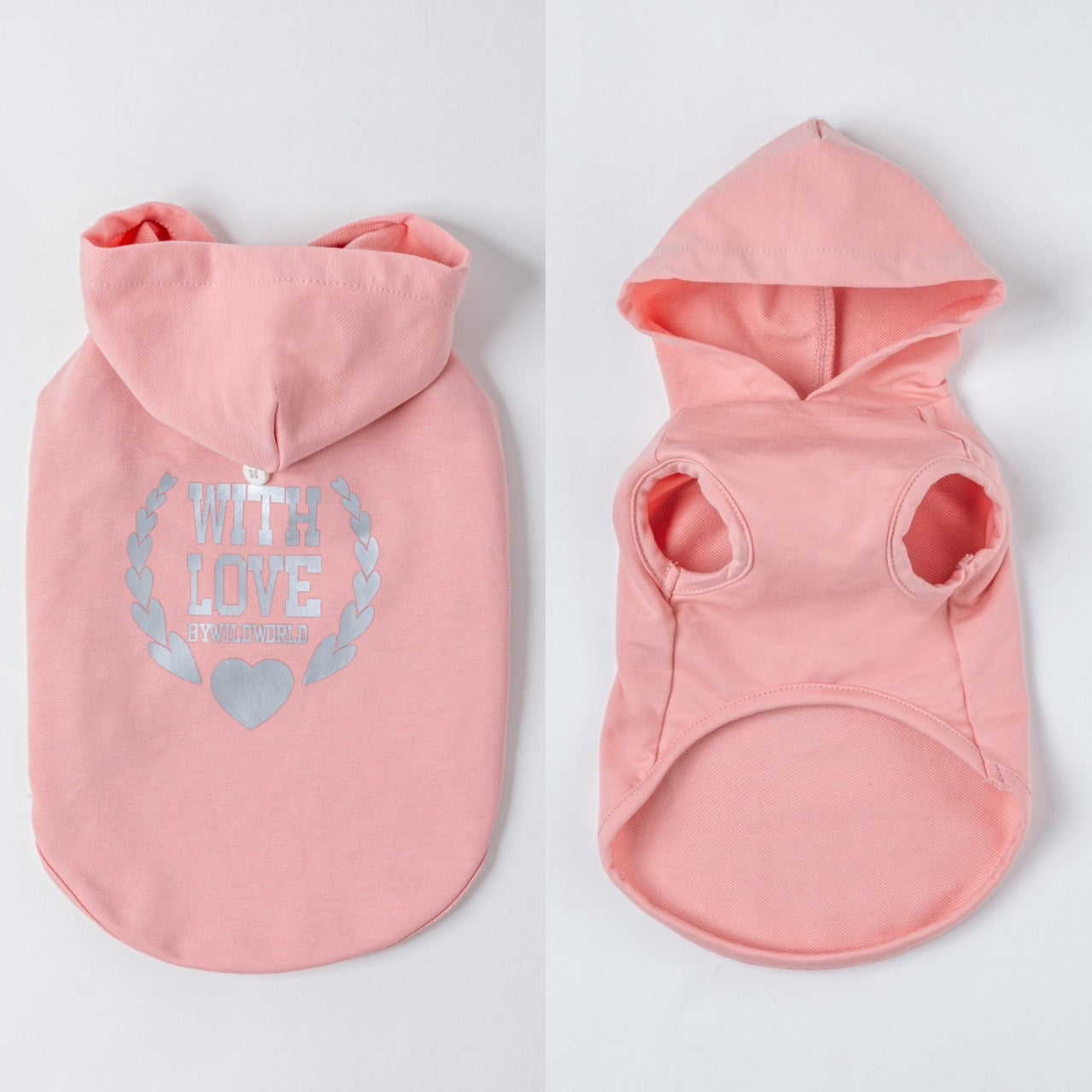 [SAD20390-94]ストレッチミニ裏毛LOVE箔プリントパーカー 20%off